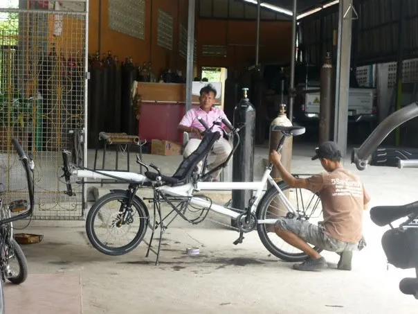 Bike cleaning at Ranong