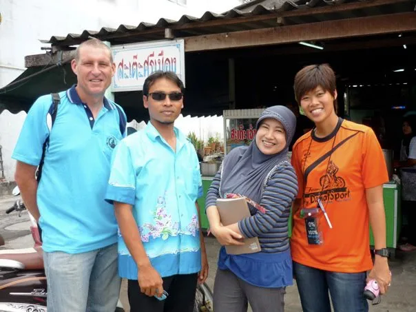 Us with C and Raya. Lovely couple from Pattani Bicycle club