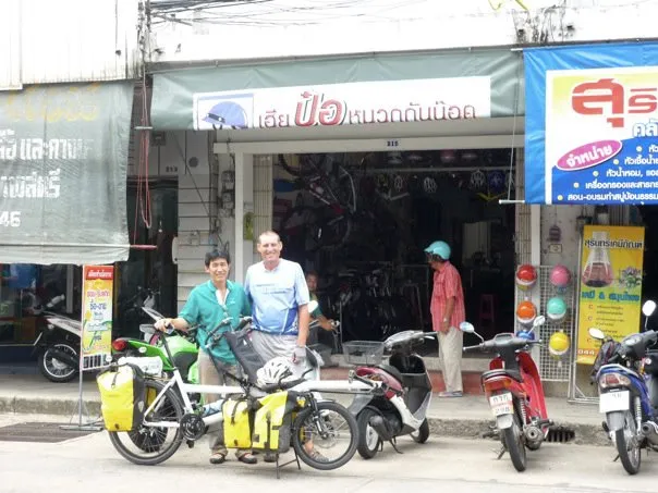 with Por Bicycle shop in Surin