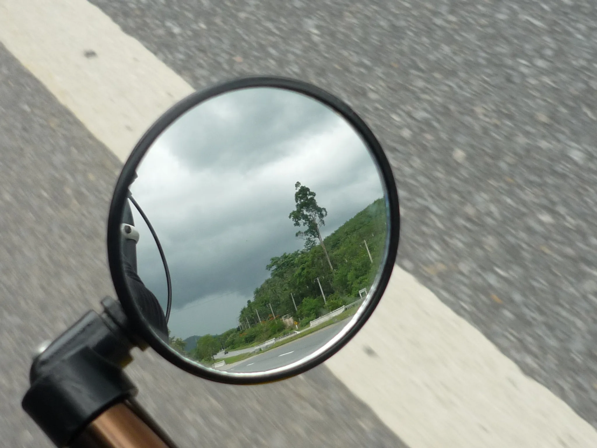 Riding away from the rain